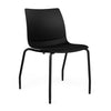 SitOnIt Baja Four Leg Guest Chair | Plastic Shell | Arm or Armless Guest Chair, Cafe Chair, Stack Chair SitOnIt Frame Color Black Armless Plastic Color Black