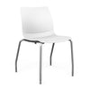 SitOnIt Baja Four Leg Guest Chair | Plastic Shell | Arm or Armless Guest Chair, Cafe Chair, Stack Chair SitOnIt Frame Color Silver Armless Plastic Color Arctic