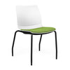 SitOnIt Baja Guest Chair | Four Leg | Upholstered Seat | Black Frame Guest Chair, Cafe Chair, Stack Chair SitOnIt Armless Plastic Color Arctic Fabric Color Clover