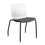SitOnIt Baja Guest Chair | Four Leg | Upholstered Seat | Black Frame Guest Chair, Cafe Chair, Stack Chair SitOnIt Armless Plastic Color Arctic Fabric Color Iron