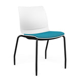 SitOnIt Baja Guest Chair | Four Leg | Upholstered Seat | Black Frame Guest Chair, Cafe Chair, Stack Chair SitOnIt Armless Plastic Color Arctic Fabric Color Splash