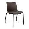 SitOnIt Baja Guest Chair | Four Leg | Upholstered Seat | Black Frame Guest Chair, Cafe Chair, Stack Chair SitOnIt Armless Plastic Color Chocolate Fabric Color Iron