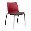 SitOnIt Baja Guest Chair | Four Leg | Upholstered Seat | Black Frame Guest Chair, Cafe Chair, Stack Chair SitOnIt Armless Plastic Color Red Fabric Color Iron
