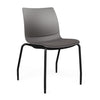 SitOnIt Baja Guest Chair | Four Leg | Upholstered Seat | Black Frame Guest Chair, Cafe Chair, Stack Chair SitOnIt Armless Plastic Color Slate Fabric Color Iron