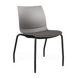 SitOnIt Baja Guest Chair | Four Leg | Upholstered Seat | Black Frame Guest Chair, Cafe Chair, Stack Chair SitOnIt Armless Plastic Color Sterling Fabric Color Iron