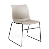 SitOnIt Baja Wire Rod | Plastic Shell | Armless Guest Chair, Cafe Chair, Stack Chair SitOnIt Frame Color Black Plastic Color Latte 