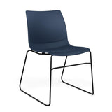SitOnIt Baja Wire Rod | Plastic Shell | Armless Guest Chair, Cafe Chair, Stack Chair SitOnIt Frame Color Black Plastic Color Navy 