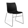 SitOnIt Baja Wire Rod | Plastic Shell | Armless Guest Chair, Cafe Chair, Stack Chair SitOnIt Frame Color Chrome Plastic Color Black 