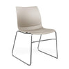 SitOnIt Baja Wire Rod | Plastic Shell | Armless Guest Chair, Cafe Chair, Stack Chair SitOnIt Frame Color Chrome Plastic Color Latte 