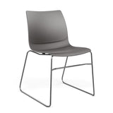 SitOnIt Baja Wire Rod | Plastic Shell | Armless Guest Chair, Cafe Chair, Stack Chair SitOnIt Frame Color Chrome Plastic Color Slate 