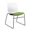 SitOnIt Baja Wire Rod | Upholstered Seat | Stacking Guest Chair, Cafe Chair, Stack Chair SitOnIt Frame Color Black Plastic Color Arctic Fabric Color Clover