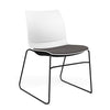 SitOnIt Baja Wire Rod | Upholstered Seat | Stacking Guest Chair, Cafe Chair, Stack Chair SitOnIt Frame Color Black Plastic Color Arctic Fabric Color Iron
