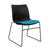 SitOnIt Baja Wire Rod | Upholstered Seat | Stacking Guest Chair, Cafe Chair, Stack Chair SitOnIt Frame Color Black Plastic Color Black Fabric Color Splash