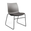 SitOnIt Baja Wire Rod | Upholstered Seat | Stacking Guest Chair, Cafe Chair, Stack Chair SitOnIt Frame Color Black Plastic Color Sterling Fabric Color Iron