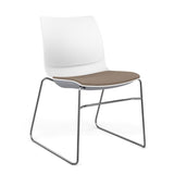 SitOnIt Baja Wire Rod | Upholstered Seat | Stacking Guest Chair, Cafe Chair, Stack Chair SitOnIt Frame Color Chrome Plastic Color Arctic Fabric Color Meteor