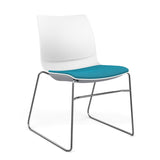 SitOnIt Baja Wire Rod | Upholstered Seat | Stacking Guest Chair, Cafe Chair, Stack Chair SitOnIt Frame Color Chrome Plastic Color Arctic Fabric Color Splash