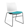 SitOnIt Baja Wire Rod | Upholstered Seat | Stacking Guest Chair, Cafe Chair, Stack Chair SitOnIt Frame Color Chrome Plastic Color Arctic Fabric Color Tropical