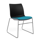 SitOnIt Baja Wire Rod | Upholstered Seat | Stacking Guest Chair, Cafe Chair, Stack Chair SitOnIt Frame Color Chrome Plastic Color Black Fabric Color Splash