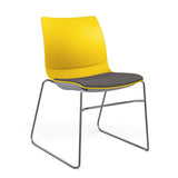 SitOnIt Baja Wire Rod | Upholstered Seat | Stacking Guest Chair, Cafe Chair, Stack Chair SitOnIt Frame Color Chrome Plastic Color Lemon Fabric Color Iron