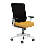 SitOnIt Novo Highback Desk Chair | Home Office Edition | Meshback Home Office SitOnIt Frame Color White Mesh Color Black Fabric Color Gold Dusk