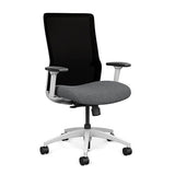 SitOnIt Novo Highback Desk Chair | Home Office Edition | Meshback Home Office SitOnIt Frame Color White Mesh Color Black Fabric Color Milestone