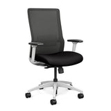 SitOnIt Novo Highback Desk Chair | Home Office Edition | Meshback Home Office SitOnIt Frame Color White Mesh Color Nickle Fabric Color Licorice