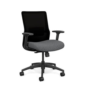 SitOnIt Novo Midback Desk Chair | Home Office Edition | Meshback Home Office SitOnIt Frame Color Black Mesh Color Black Fabric Color Milestone