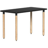 SitOnIt Reya Straight Leg Desk | Black Base Accent | Home Office Edition Home Office SitOnIt Table Size 20 D x 40 W Laminate Color Black Bamboo