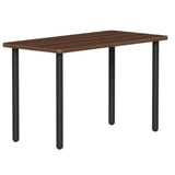 SitOnIt Reya Straight Leg Desk | Black Base Accent | Home Office Edition Home Office SitOnIt Table Size 20 D x 40 W Laminate Color Walnut Amati Metal