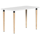 SitOnIt Reya Straight Leg Desk | Black Base Accent | Home Office Edition Home Office SitOnIt Table Size 20 D x 40 W Laminate Color White Tappered Bamboo