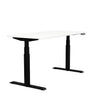 SitOnIt Switchback Height Adjustable Desk | 24d x 42w | Work From Home Edition Home Office SitOnIt Frame Color Black Laminate Color White 