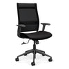 SitOnIt Wit Highback Desk Chair | Home Office Edition | Meshback Home Office SitOnIt Frame Color Black Mesh Color Onyx Striped Fabric Color Licorice