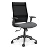 SitOnIt Wit Highback Desk Chair | Home Office Edition | Meshback Home Office SitOnIt Frame Color Black Mesh Color Onyx Striped Fabric Color Milestone
