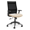 SitOnIt Wit Highback Desk Chair | Home Office Edition | Meshback Home Office SitOnIt Frame Color Black Mesh Color Onyx Striped Fabric Color Sandstorm