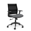 SitOnIt Wit Midback Desk Chair | Home Office Edition | Meshback Home Office SitOnIt Frame Color Black Mesh Color Onyx Striped Fabric Color Milestone
