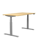 Switchback 30x60 Height Adjustable Table. 2 leg, 3 Stage Table Base Height Adjustable Table SitOnIt Laminate Color Cabinet Maple Frame Color Silver 
