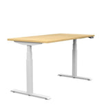 Switchback 30x60 Height Adjustable Table. 2 leg, 3 Stage Table Base Height Adjustable Table SitOnIt Laminate Color Cabinet Maple Frame Color White 