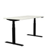 Switchback 30x60 Height Adjustable Table. 2 leg, 3 Stage Table Base Height Adjustable Table SitOnIt Laminate Color Contour White Frame Color Black 