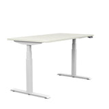 Switchback 30x60 Height Adjustable Table. 2 leg, 3 Stage Table Base Height Adjustable Table SitOnIt Laminate Color Contour White Frame Color White 
