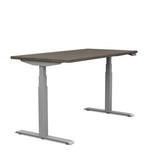 Switchback 30x60 Height Adjustable Table. 2 leg, 3 Stage Table Base Height Adjustable Table SitOnIt Laminate Color Driftwood Frame Color Silver 