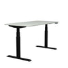 Switchback 30x60 Height Adjustable Table. 2 leg, 3 Stage Table Base Height Adjustable Table SitOnIt Laminate Color Folkstone Grey Frame Color Black 