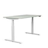 Switchback 30x60 Height Adjustable Table. 2 leg, 3 Stage Table Base Height Adjustable Table SitOnIt Laminate Color Folkstone Grey Frame Color White 