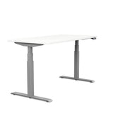 Switchback 30x60 Height Adjustable Table. 2 leg, 3 Stage Table Base Height Adjustable Table SitOnIt Laminate Color White Frame Color Silver 