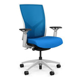 Torsa Highback White Frame Office Chair, Conference Chair, Computer Chair, Teacher Chair, Meeting Chair SitOnIt Mesh Color Electric Blue Fabric Color Electric Blue 