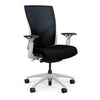 Torsa Highback White Frame Office Chair, Conference Chair, Computer Chair, Teacher Chair, Meeting Chair SitOnIt Mesh Color Navy Fabric Color Peppercorn 
