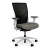 Torsa Highback White Frame Office Chair, Conference Chair, Computer Chair, Teacher Chair, Meeting Chair SitOnIt Mesh Color Onyx Fabric Color Caraway 