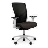 Torsa Highback White Frame Office Chair, Conference Chair, Computer Chair, Teacher Chair, Meeting Chair SitOnIt Mesh Color Onyx Fabric Color Chai 