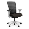Torsa Highback White Frame Office Chair, Conference Chair, Computer Chair, Teacher Chair, Meeting Chair SitOnIt Mesh Color Onyx Striped Fabric Color Chai 
