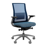 Vectra Highback Office Chair Office Chair, Conference Chair, Meeting Chair SitOnIt Mesh Color Navy Fabric Color Sky Fog Frame