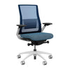 Vectra Highback Office Chair Office Chair, Conference Chair, Meeting Chair SitOnIt Mesh Color Navy Fabric Color Sky White Frame